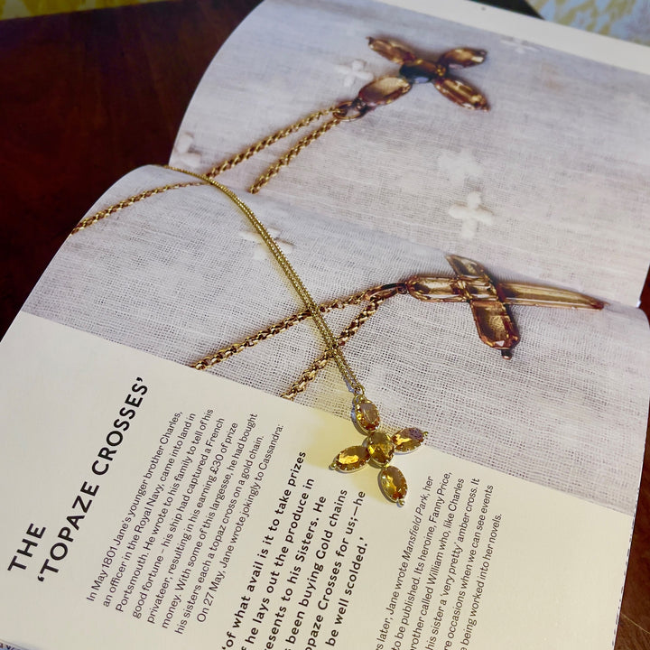 NEW &amp; EXCLUSIVE - Jane Austen Replica Gold Oval Cross