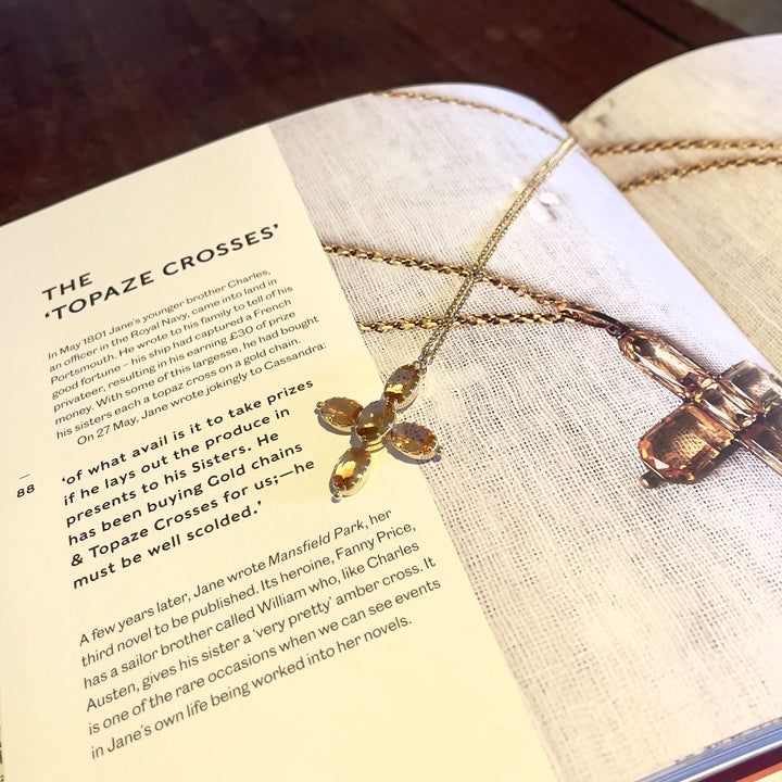 NEW &amp; EXCLUSIVE - Jane Austen Replica Gold Oval Cross
