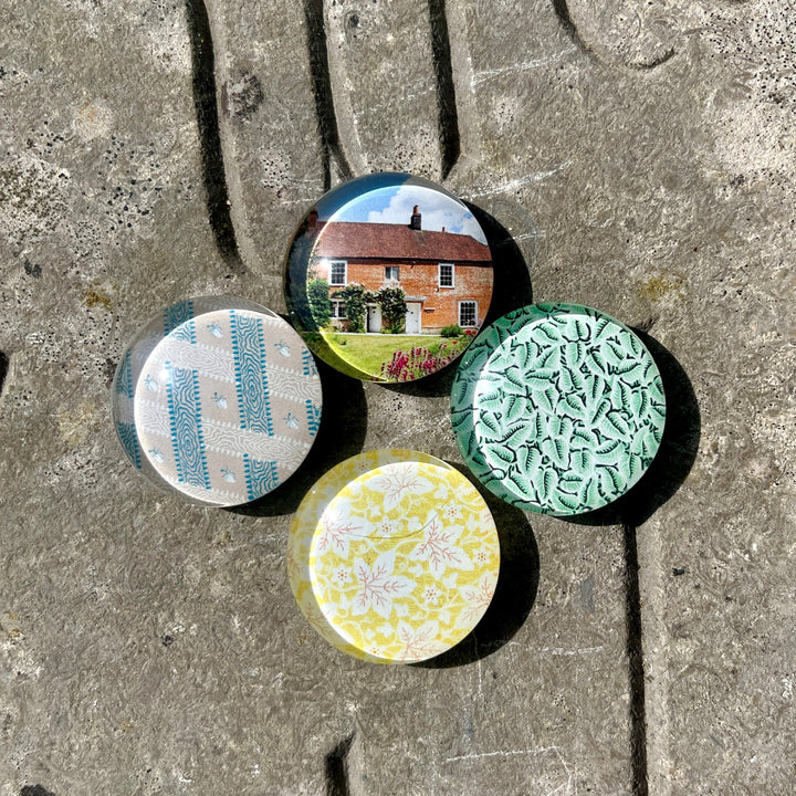 Set of 4 Crystal Magnets - Historic Wallpaper &amp; Jane Austen&