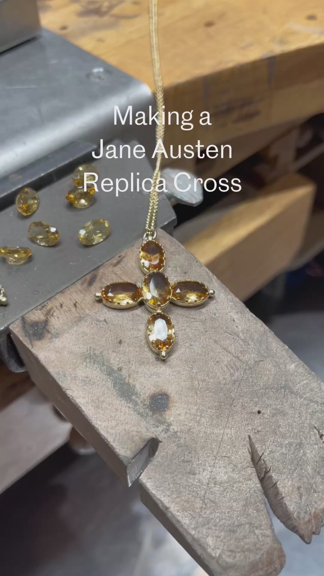 NEW &amp; EXCLUSIVE - Jane Austen Replica Gold Oval Cross