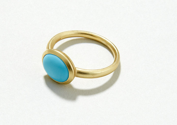 Jane Austen Replica Turquoise Ring - Gold