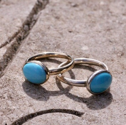 Jane Austen Replica Turquoise Ring - Gold