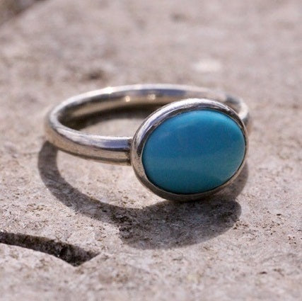 Jane Austen Replica Turquoise Ring - Silver